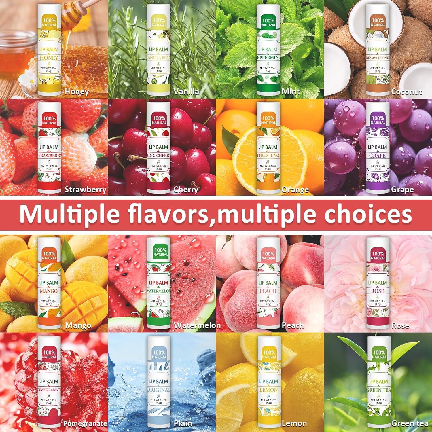 Paquete de 16 Bálsamos Labiales Naturales VISRIE - Hidratantes con Vitamina E y Aceite de Coco
