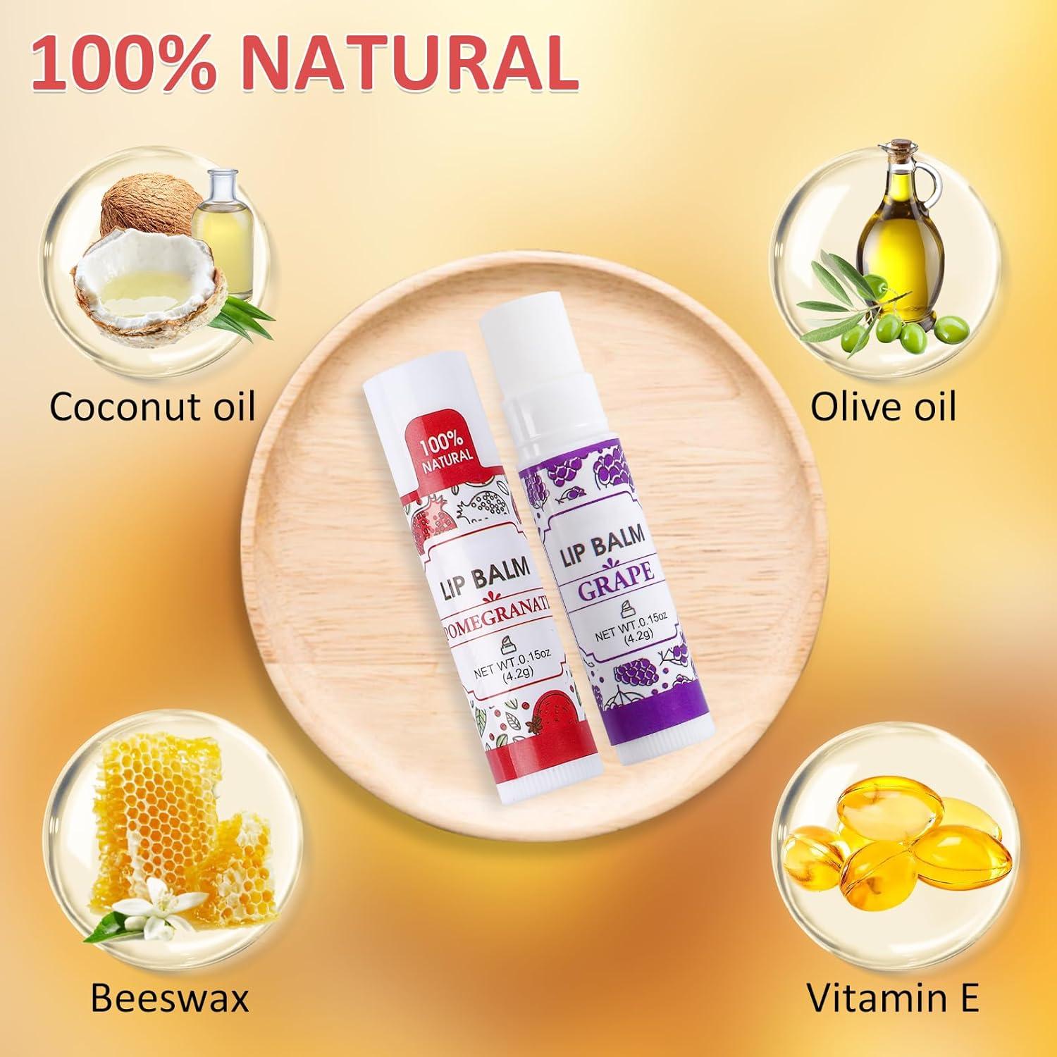 Paquete de 16 Bálsamos Labiales Naturales VISRIE - Hidratantes con Vitamina E y Aceite de Coco