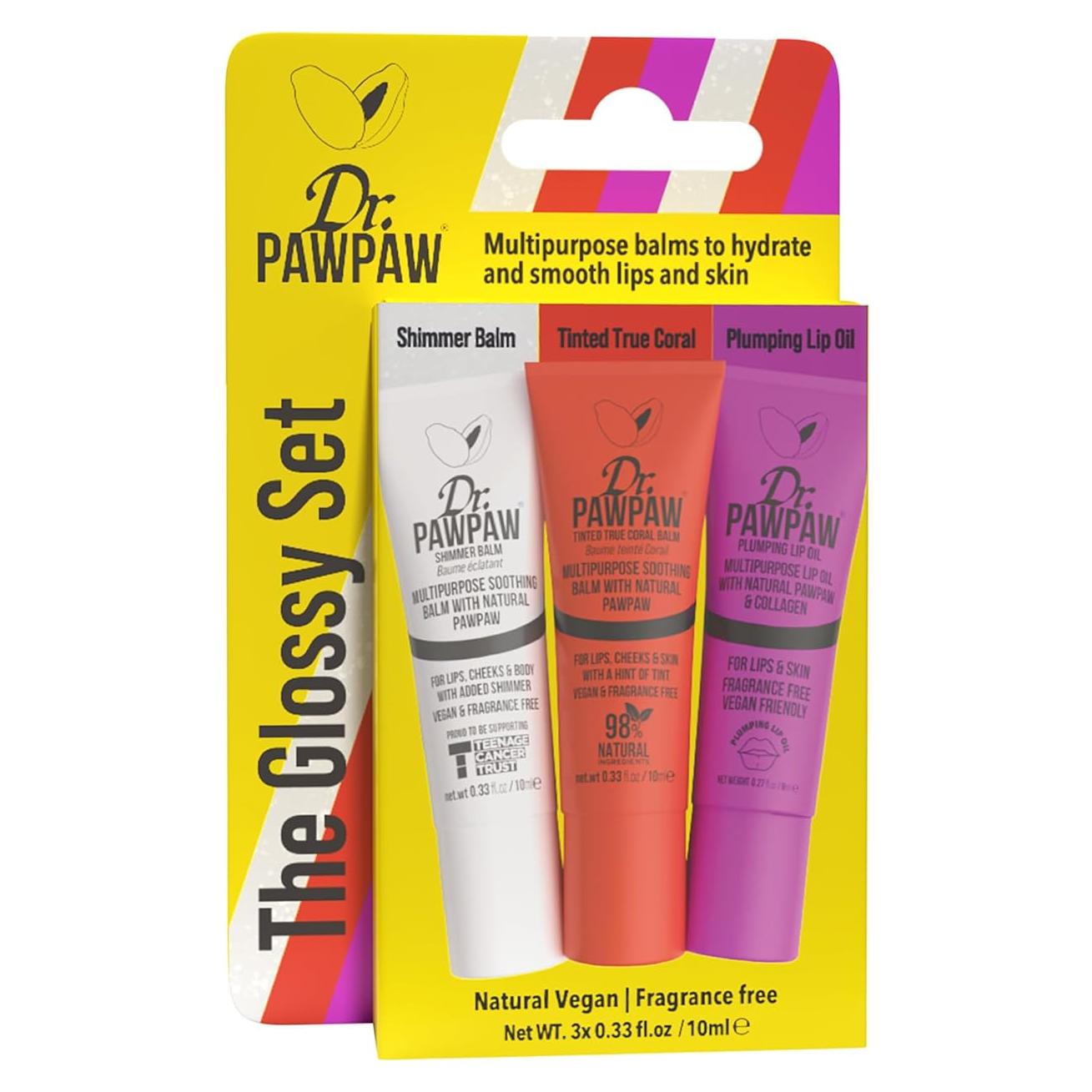 Conjunto Brillante Dr. PawPaw - Balsamo Labial y Aceite - 3 Piezas