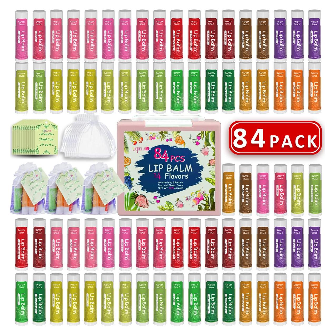 Bálsamo Labial Natural Yopela 84 Unidades con Vitamina E y Coco