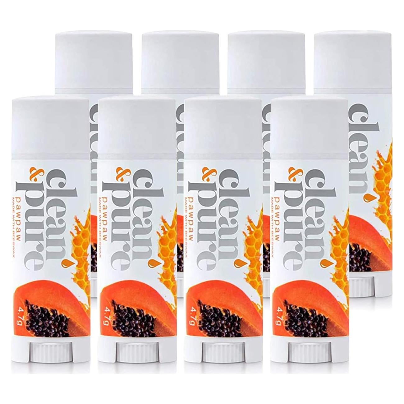 Bálsamo Labial Limpio y Puro 8-Pack con Cera de Abeja