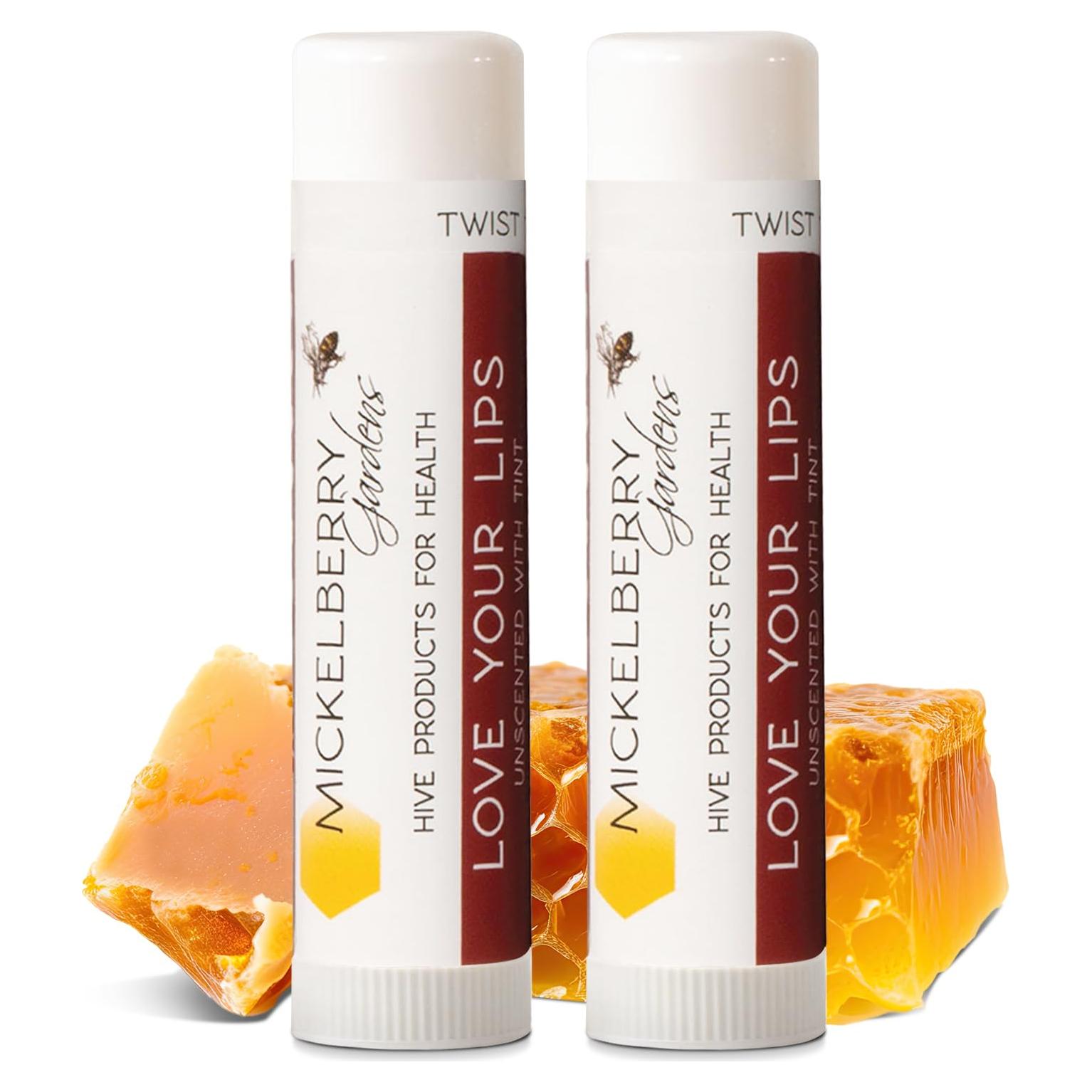 Bálsamo Labial Orgánico Mickelberry Gardens - Hidratante y Sanador (Paquete de 2, Tinte)