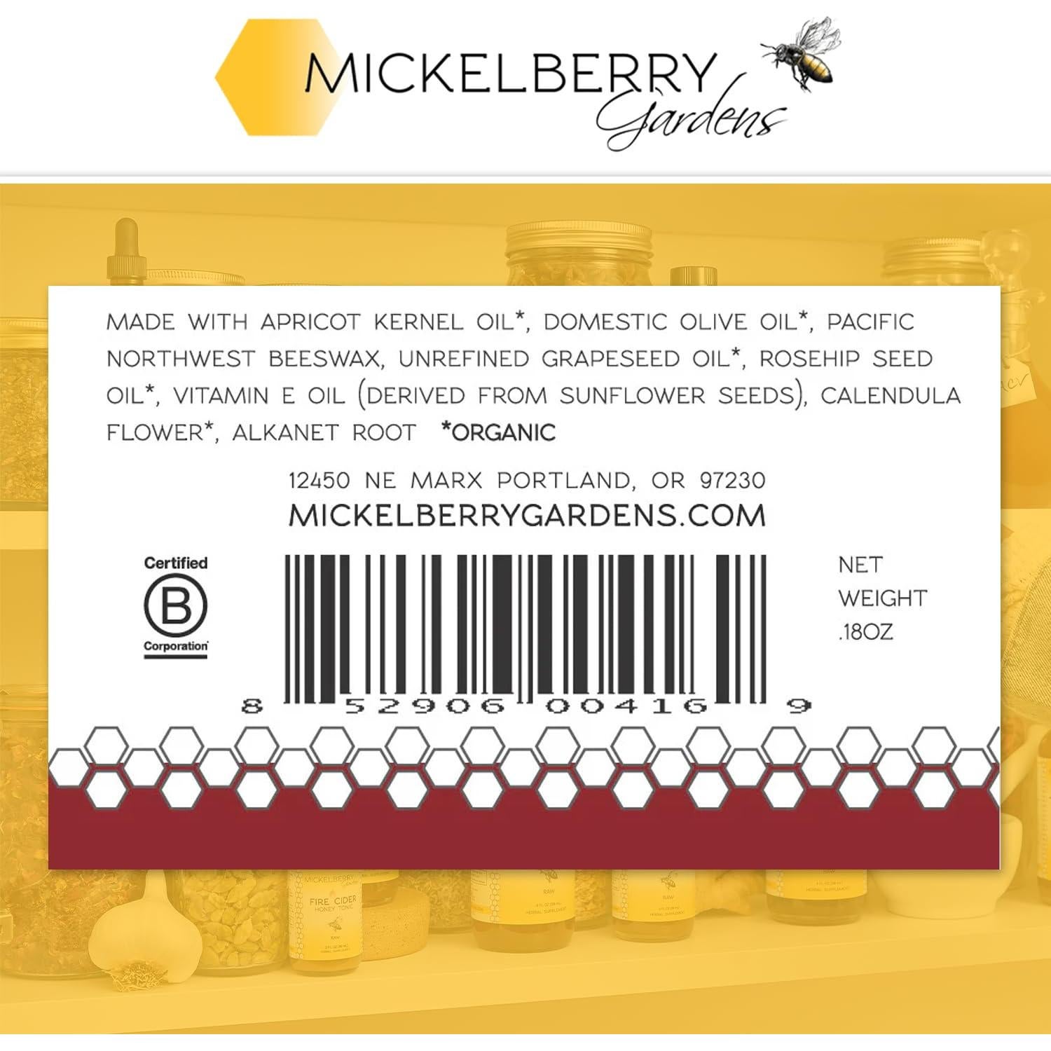 Bálsamo Labial Orgánico Mickelberry Gardens - Hidratante y Sanador (Paquete de 2, Tinte)