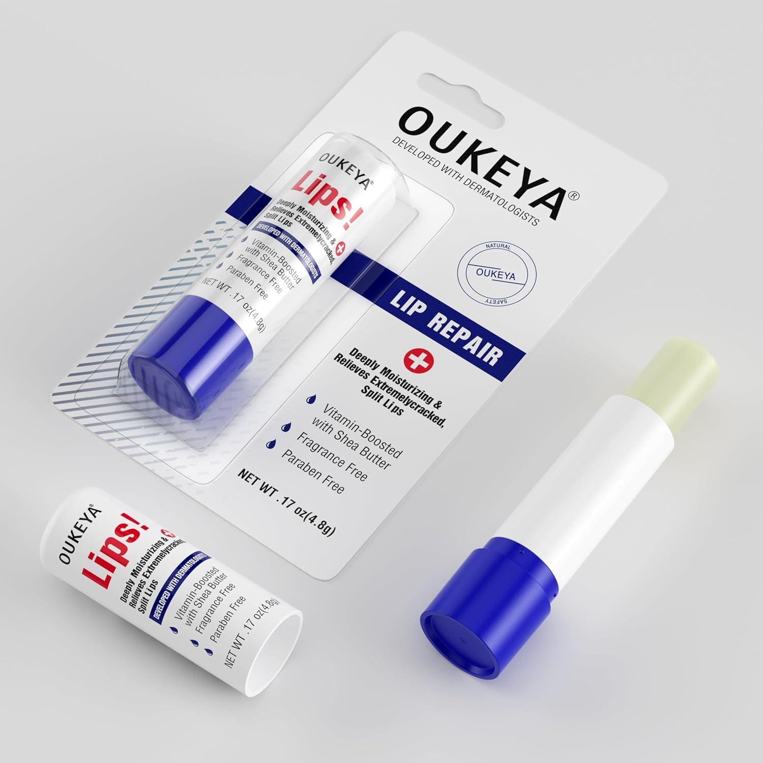 Bálsamo Labial Medicado OUKEYA 4.83g Hidratante Natural