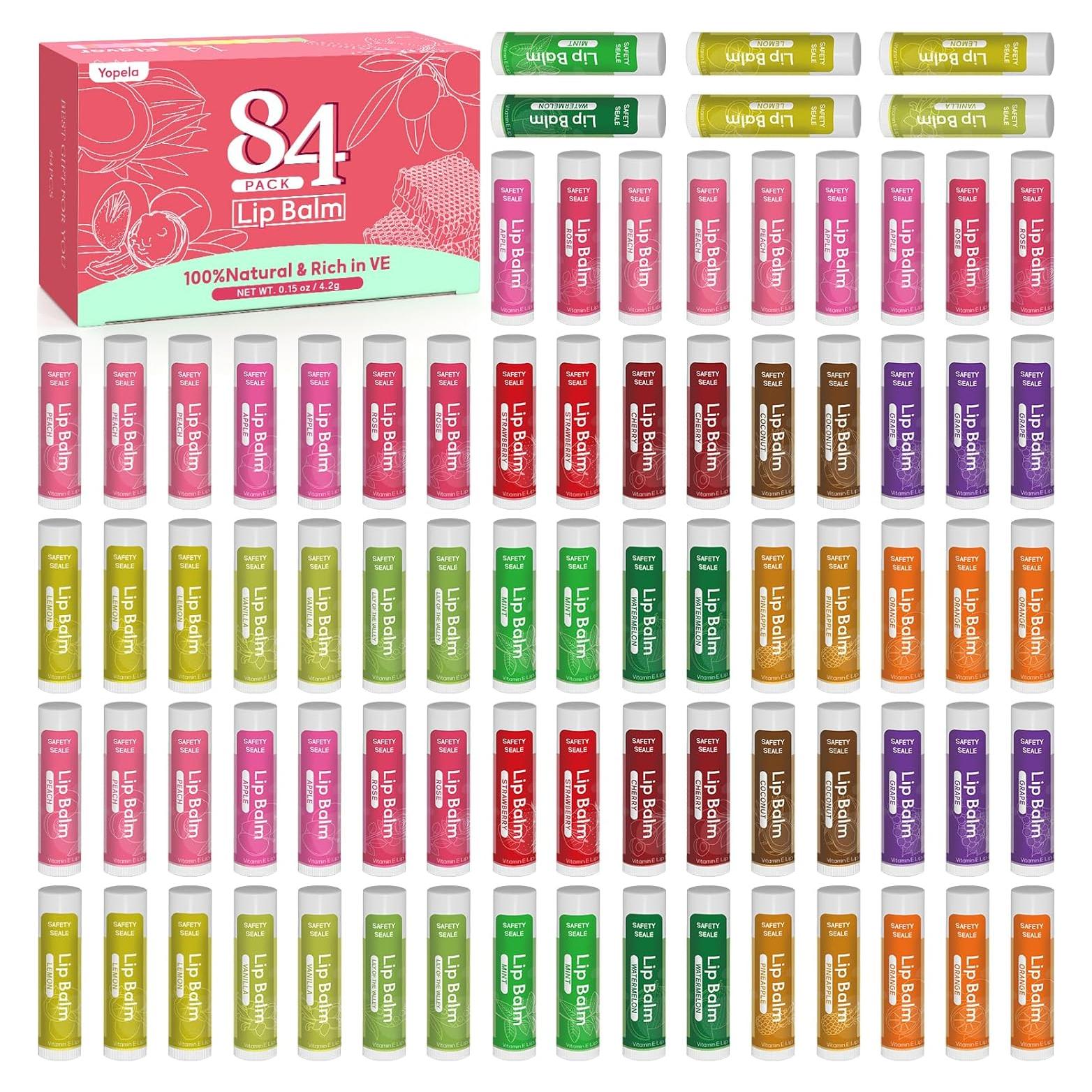 Bálsamo Labial Yopela 84 Piezas Hidratante 14 Sabores