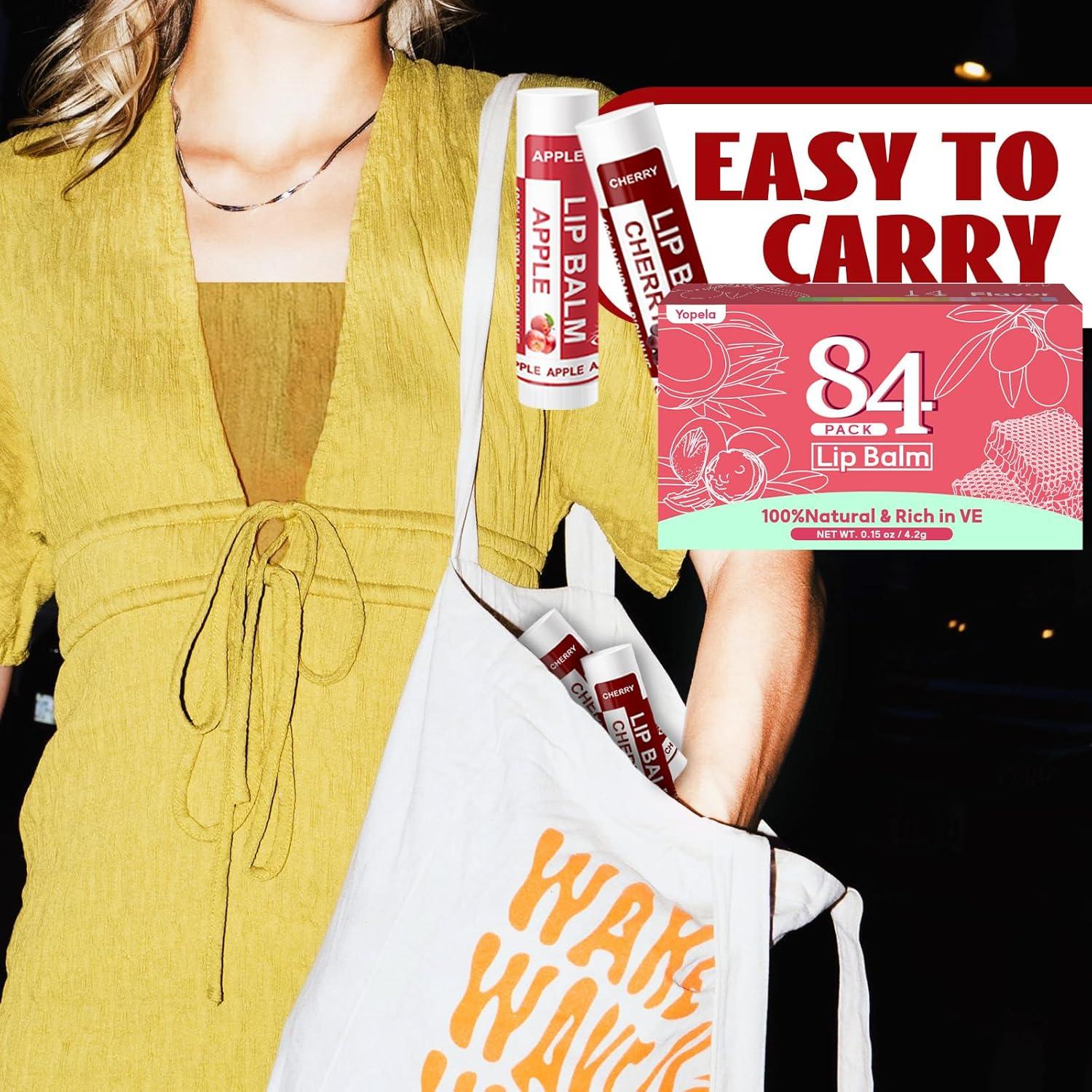 Bálsamo Labial Yopela 84 Piezas Hidratante 14 Sabores