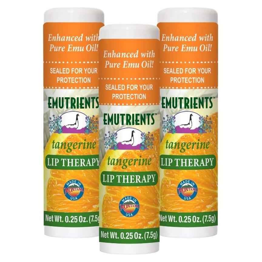 Bálsamo Labial Natural Montana Emu Ranch - 3 Unidades 7.09g - Sabor Mandarina