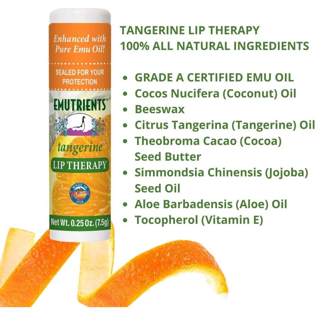 Bálsamo Labial Natural Montana Emu Ranch - 3 Unidades 7.09g - Sabor Mandarina