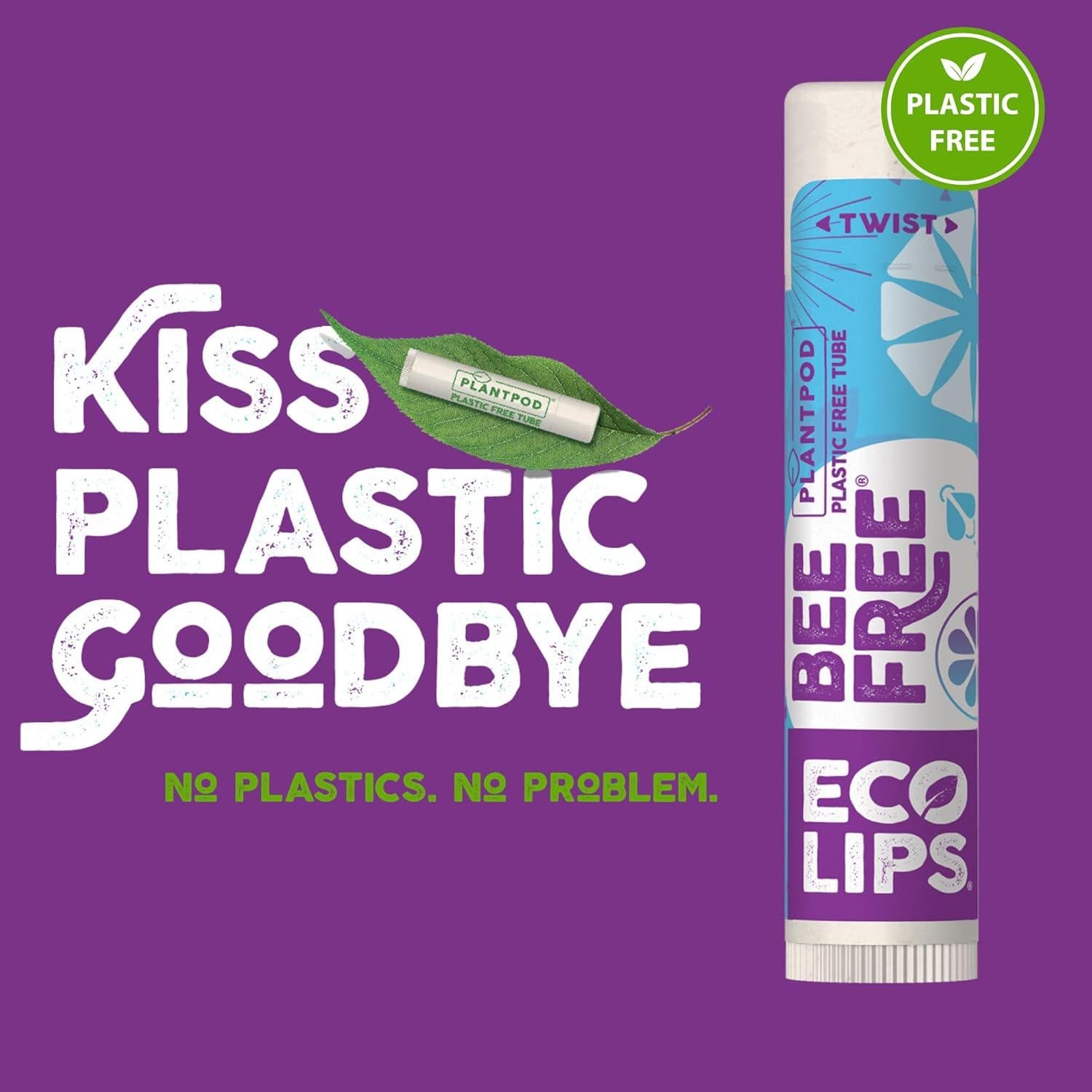 Bálsamo Labial Vegano Eco Lips Bee Free 100% Natural - 6 Tubos