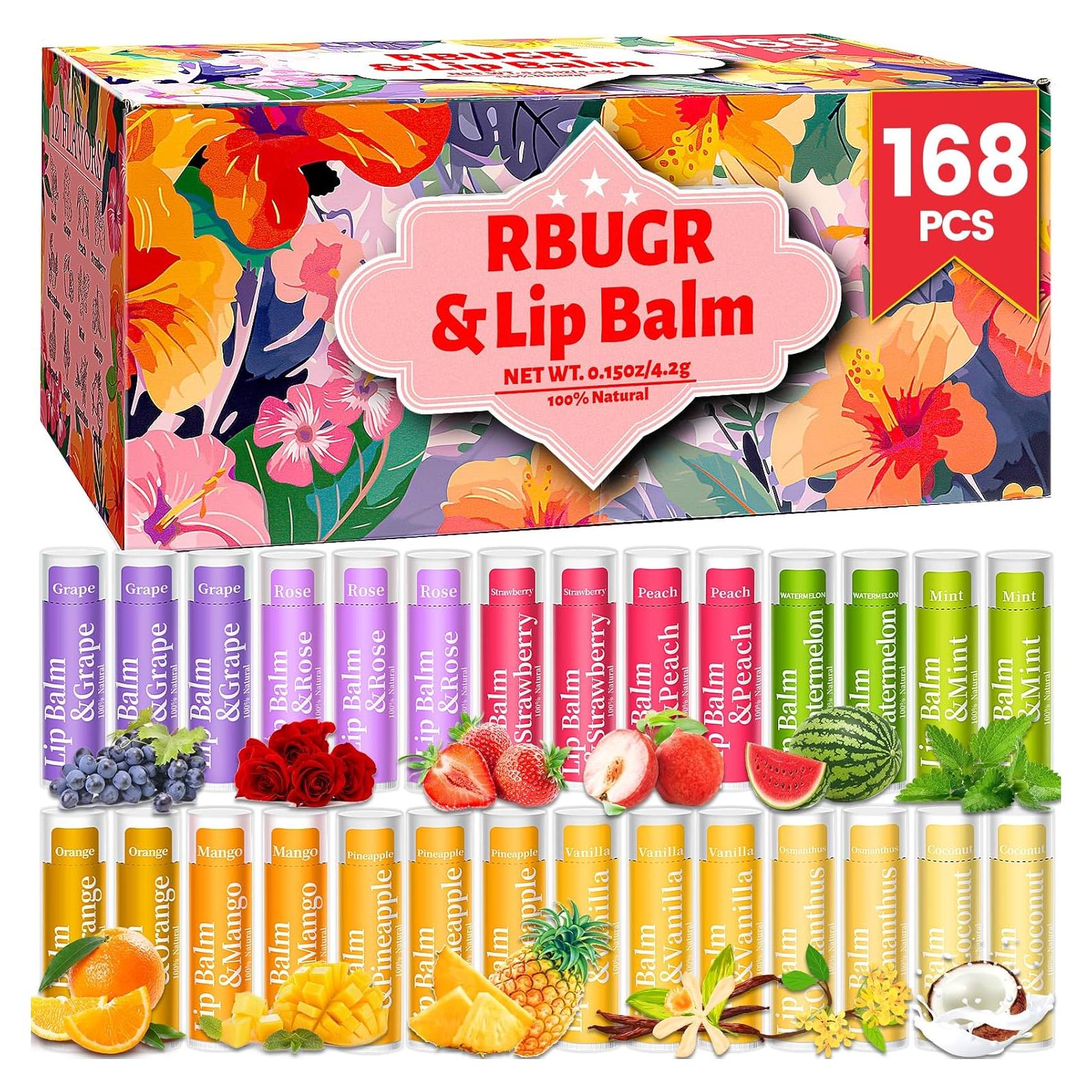 168 Balsamos Labiales RBUGR con 12 Sabores Naturales
