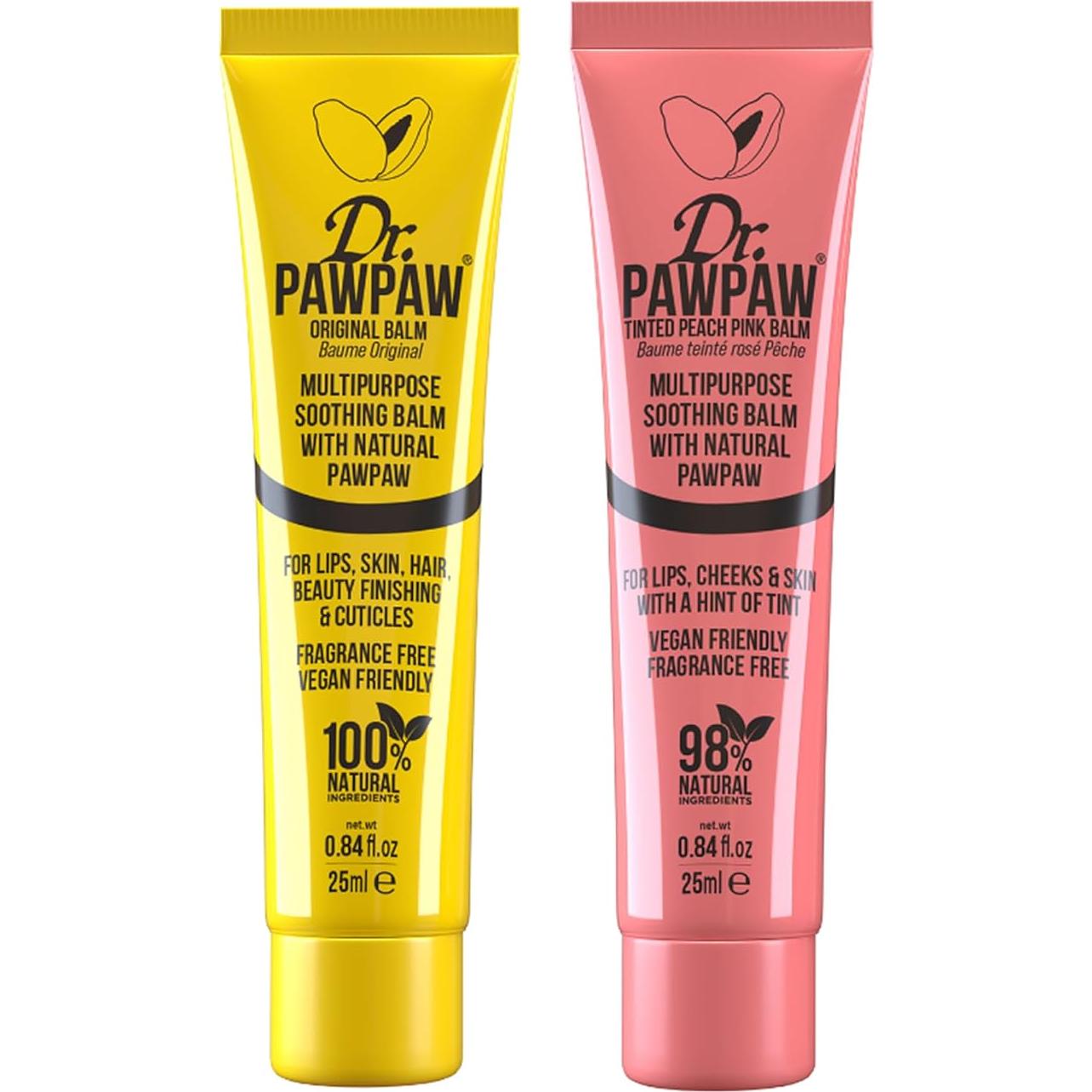 Conjunto de Bálsamos Labiales Dr. PawPaw - Hidratante y Calmante - 2 Piezas