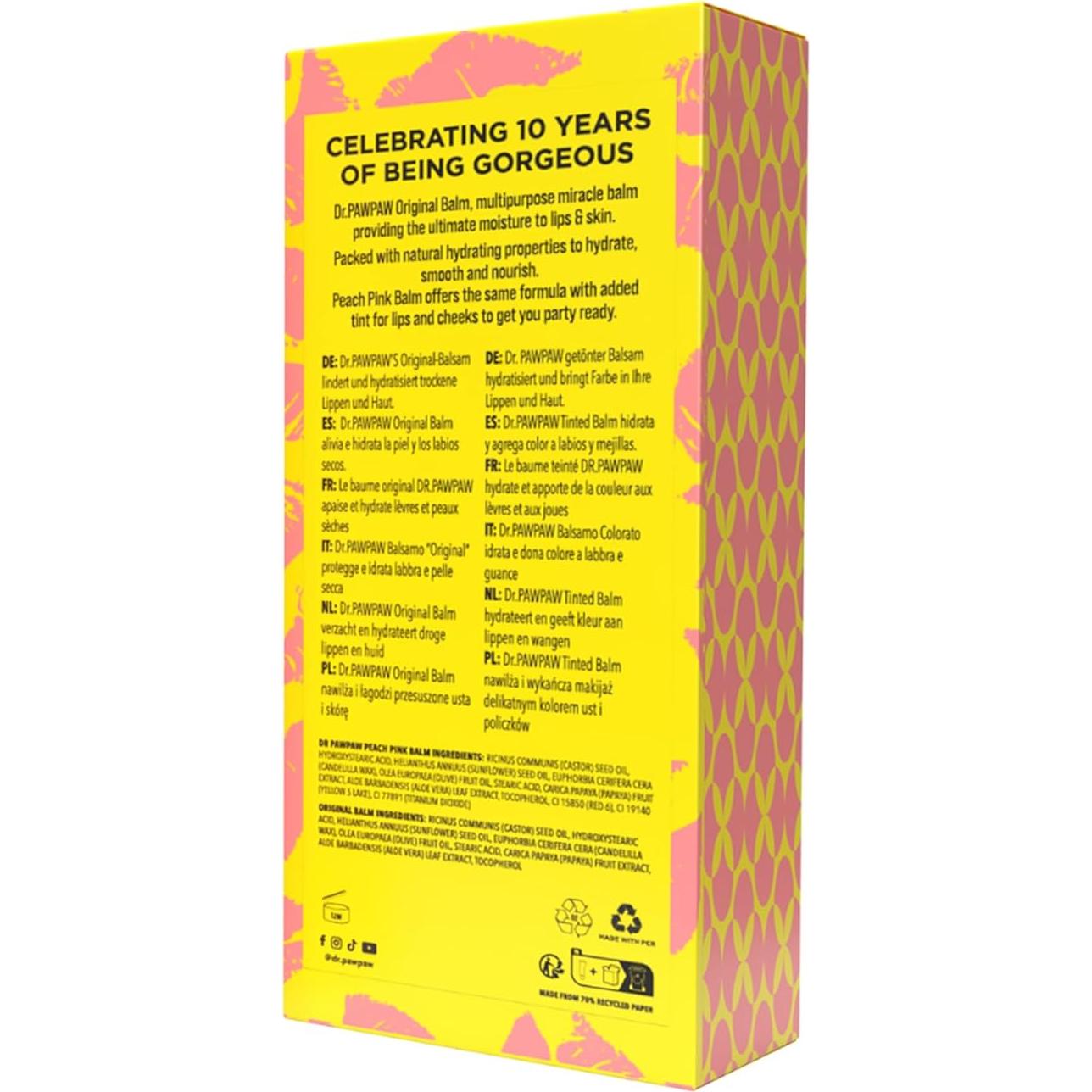 Conjunto de Bálsamos Labiales Dr. PawPaw - Hidratante y Calmante - 2 Piezas