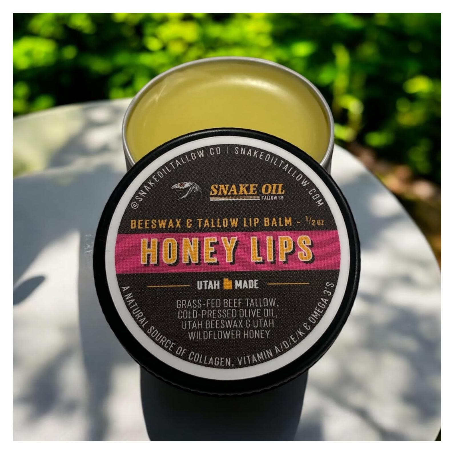 Bálsamo Labial de Sebo Honey Lips - 14g - Hecho en EE. UU.