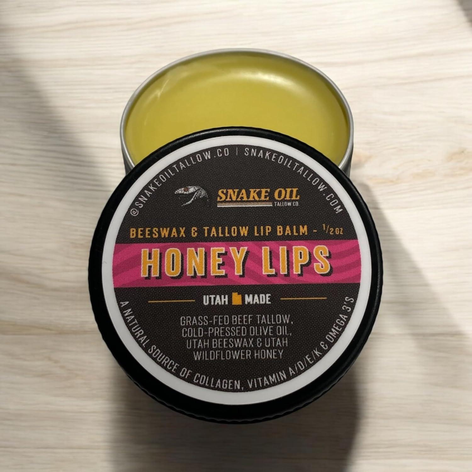 Bálsamo Labial de Sebo Honey Lips - 14g - Hecho en EE. UU.