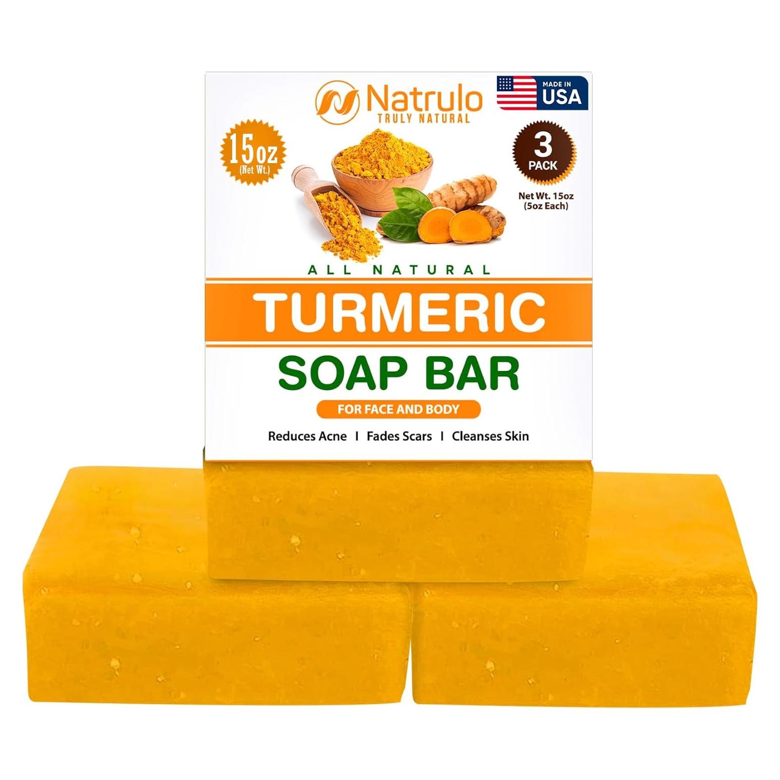 Jabón Iluminador de Cúrcuma Natural Natrulo 142 g - Facial y Corporal