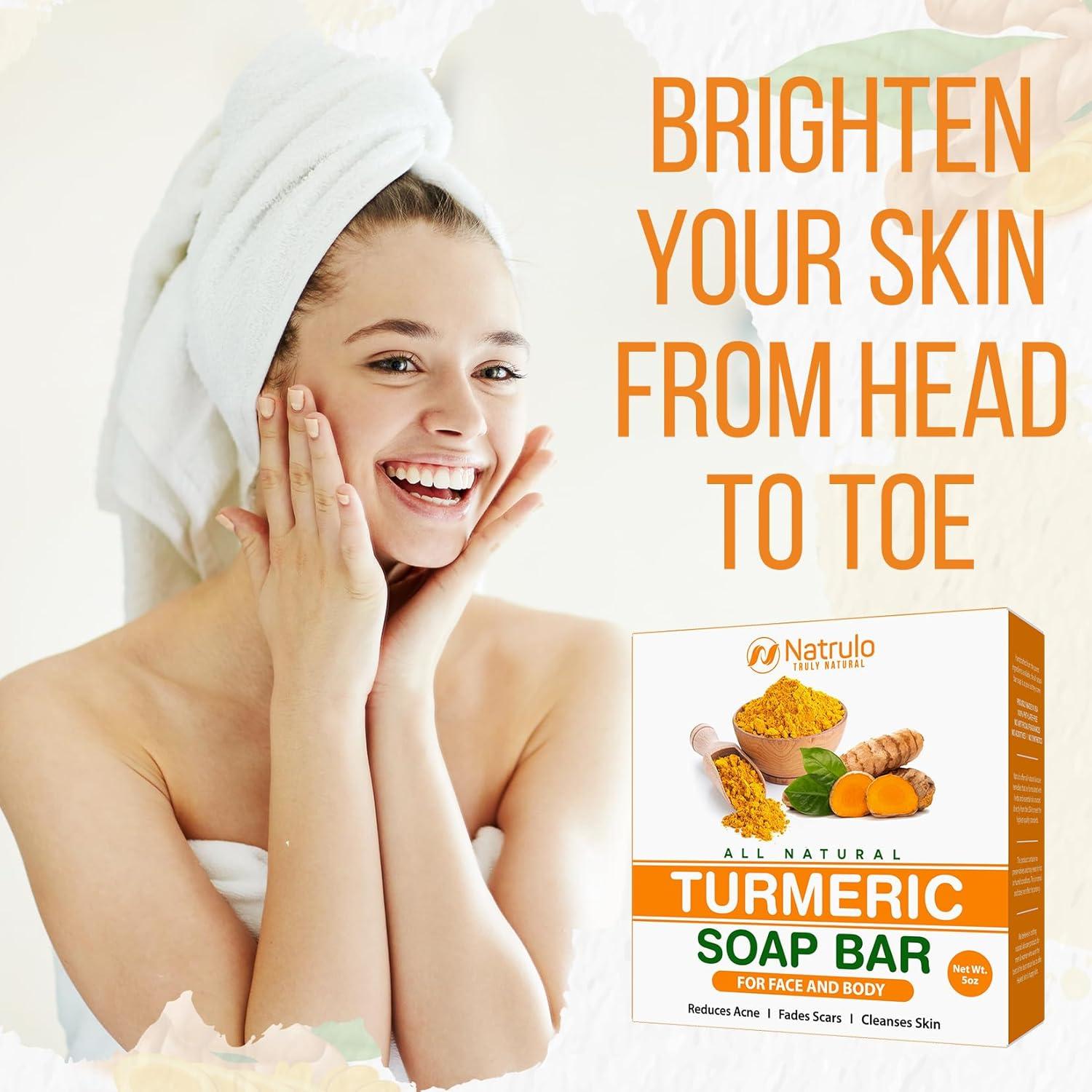 Jabón Iluminador de Cúrcuma Natural Natrulo 142 g - Facial y Corporal