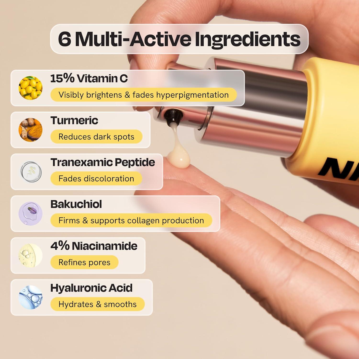 Suero Facial Iluminador Gleamin 15% Vitamina C 29.57 ml