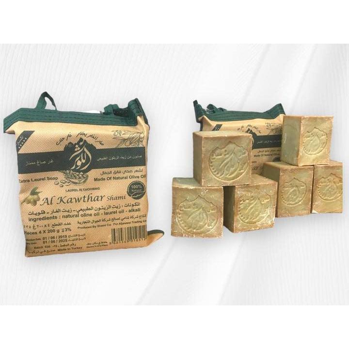 Jabones Naturales AL-KAWTHAR - Juego de 4 x 200g de Laurel y Oliva