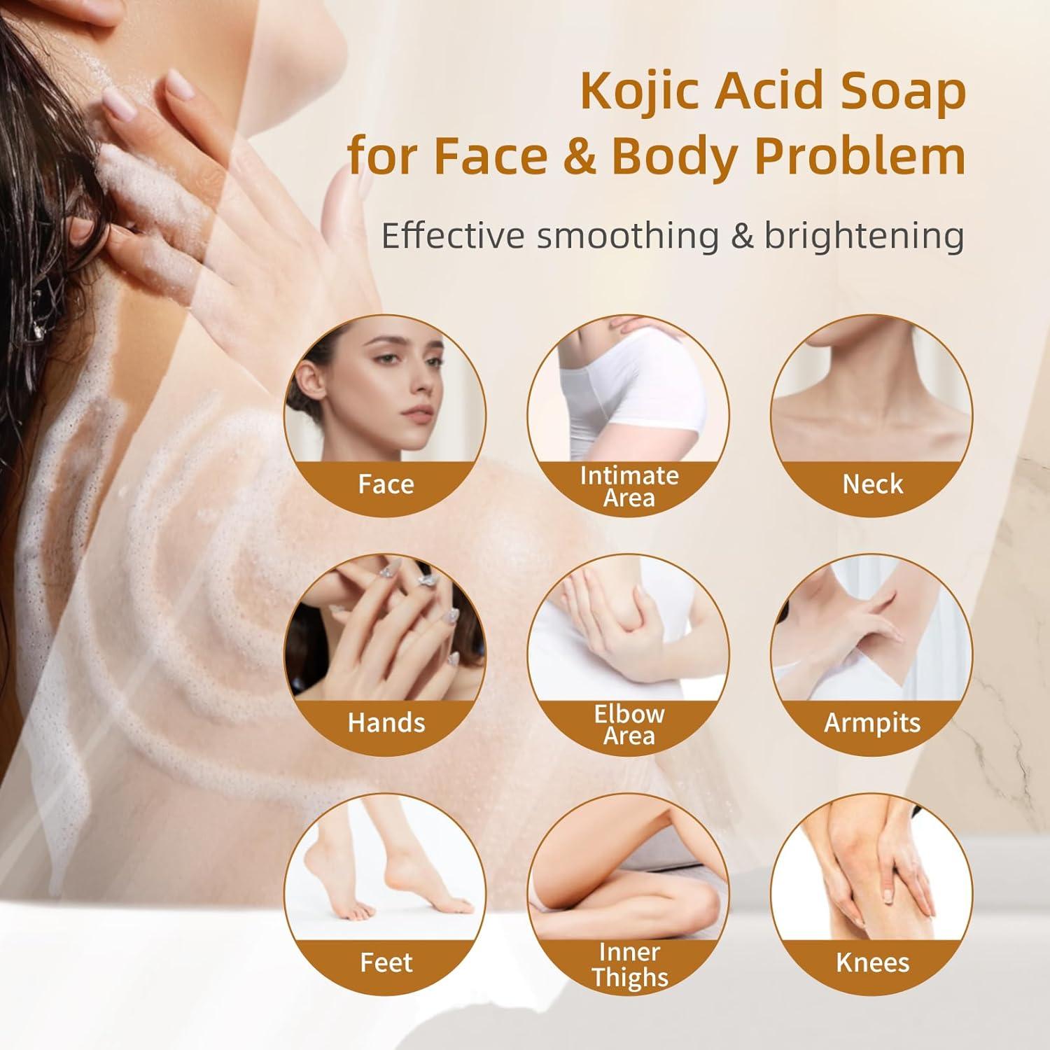 Jabón Ácido Kójico y Cúrcuma 2Pack con Plato - Piel Sensible