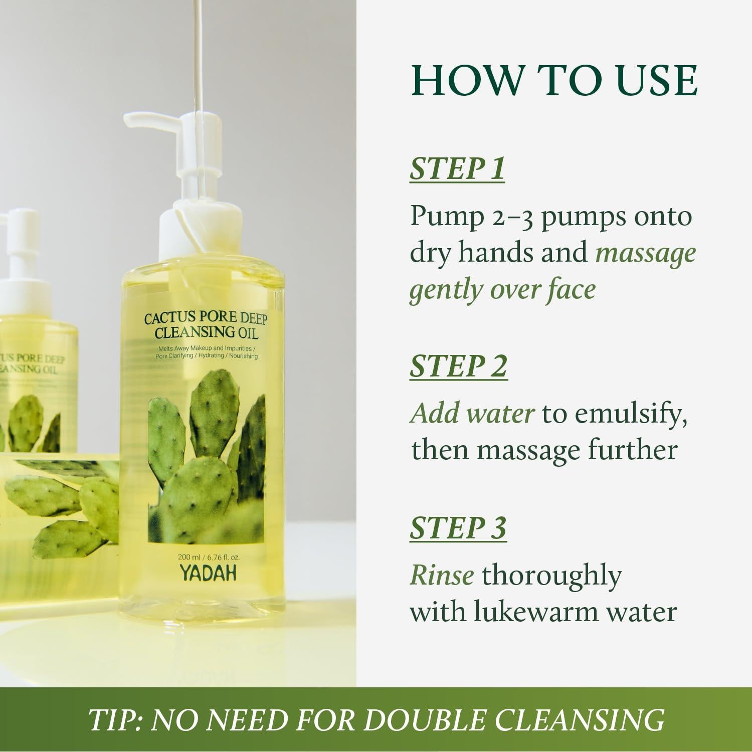 YADAH Aceite Limpiador Facial Profundo 200 ml - Cuidado K-Beauty