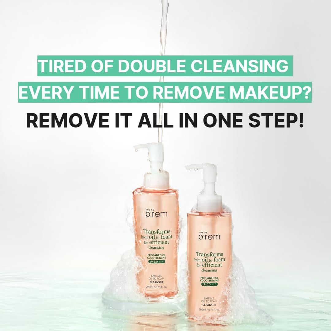 Limpiador Facial a Espuma MAKE P:REM Safe Me 200ml Piel Sensible