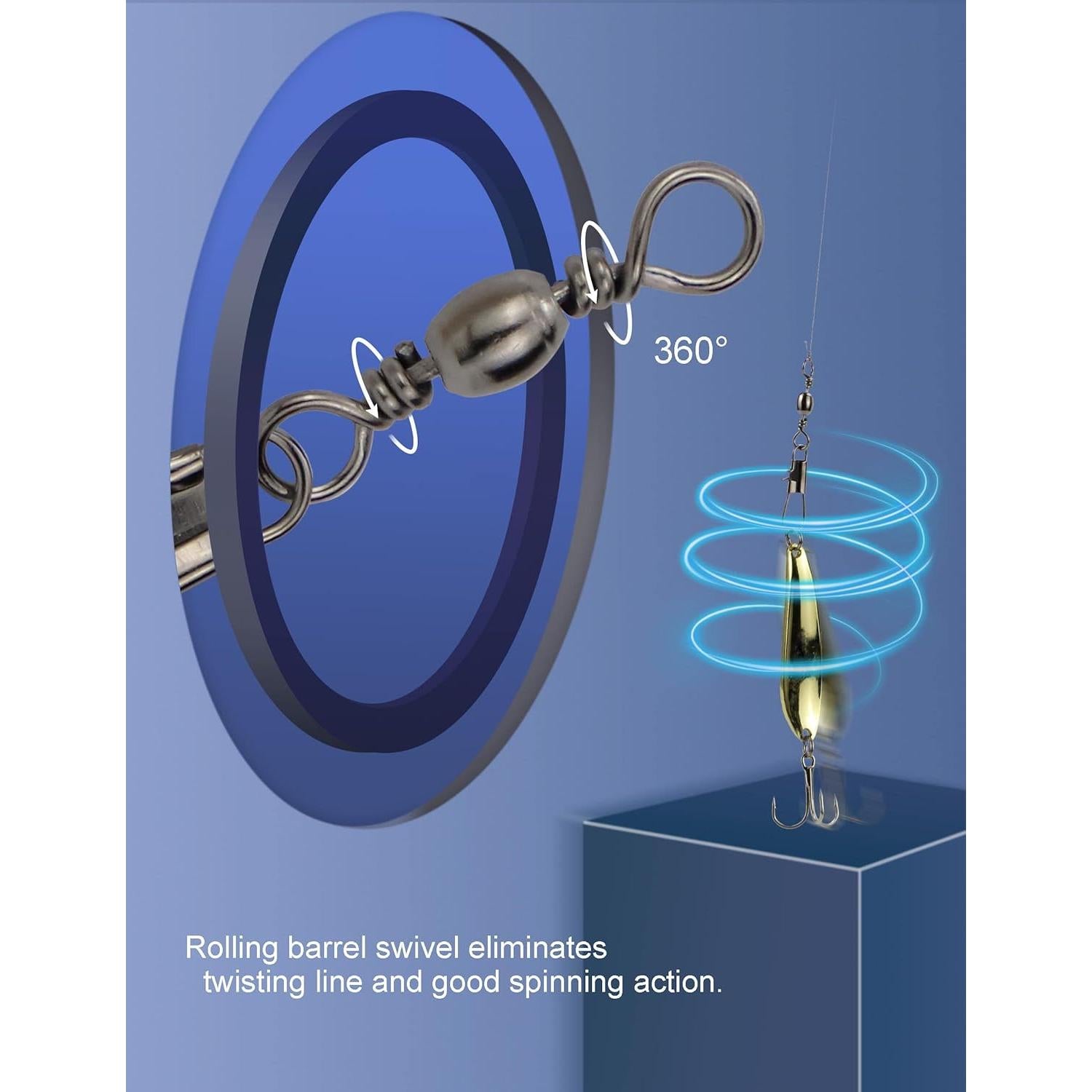 Ganchos de Pesca Beoccudo 210pcs Mosquetón Acero Inoxidable