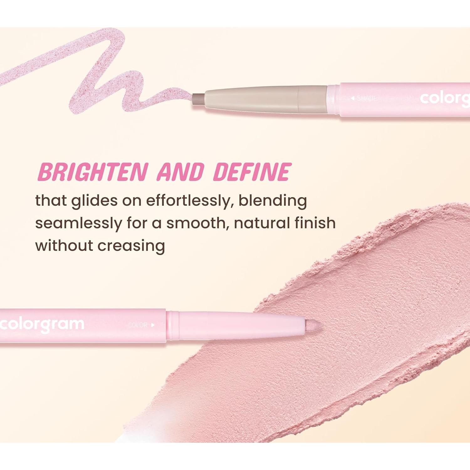 COLORGRAM Under Eye Highlighter Stick 06 Cool Pink | Silky-Smooth Long-Lasting Highlighter & Contouring Stick for Smudge-Proof, Shining Daily Makeup | K-Beauty Face Highlighters & Luminizers