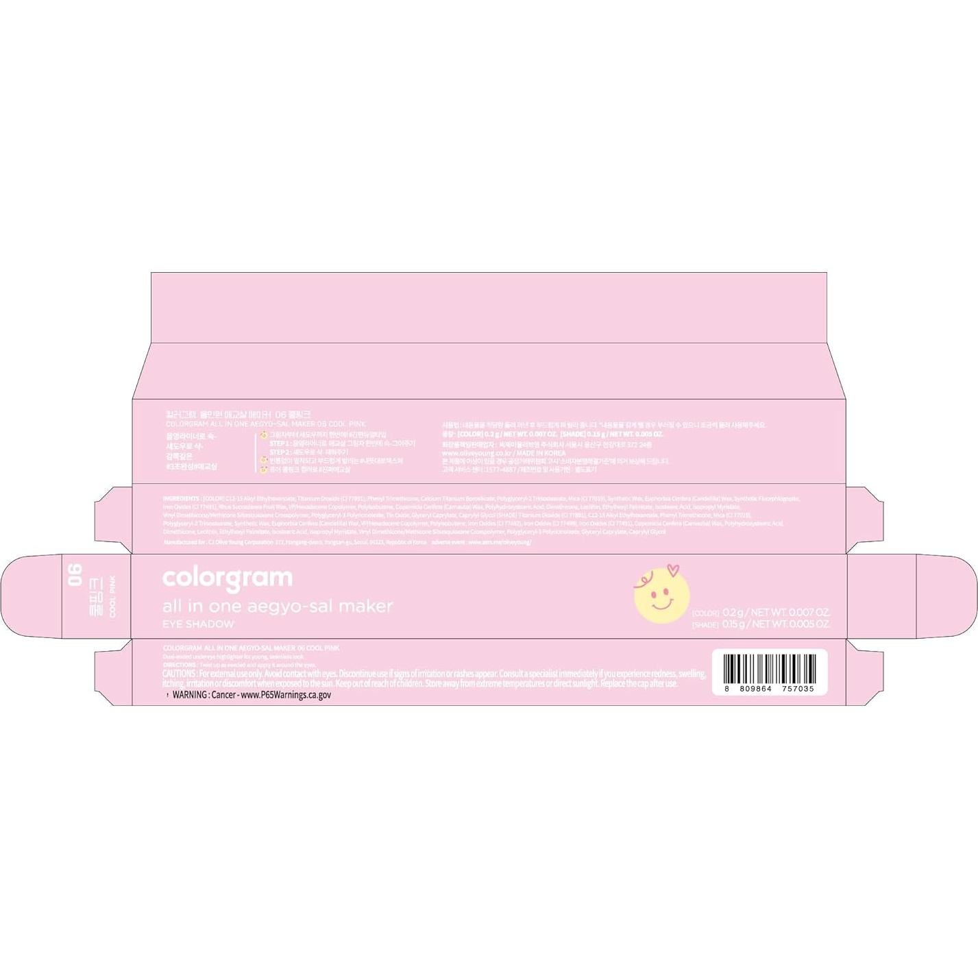 COLORGRAM Under Eye Highlighter Stick 06 Cool Pink | Silky-Smooth Long-Lasting Highlighter & Contouring Stick for Smudge-Proof, Shining Daily Makeup | K-Beauty Face Highlighters & Luminizers