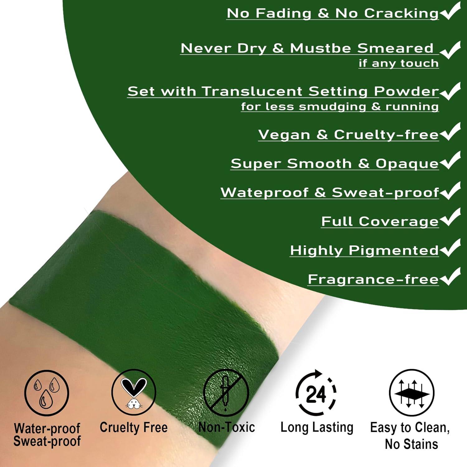 Pintura Facial Verde CCbeauty 60g - Maquillaje Profesional SFX