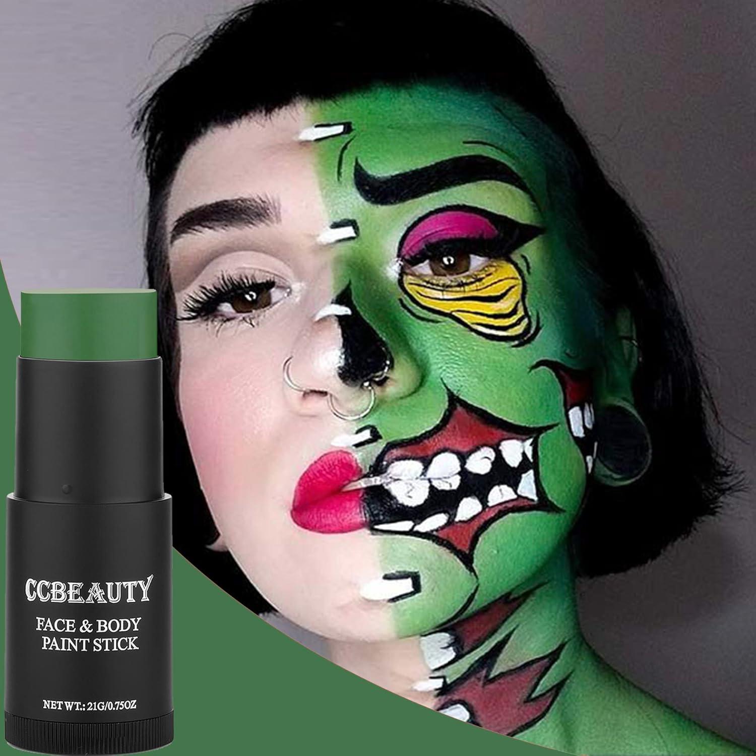 Pintura Facial Verde CCbeauty 60g - Maquillaje Profesional SFX