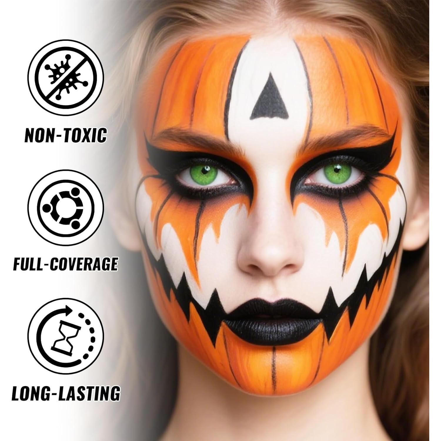 Pintura Facial y Corporal Naranja YBUETE 60g - No Tóxica