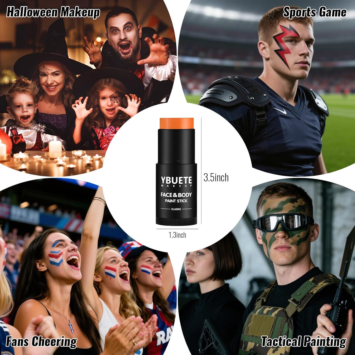 Pintura Facial y Corporal Naranja YBUETE 60g - No Tóxica