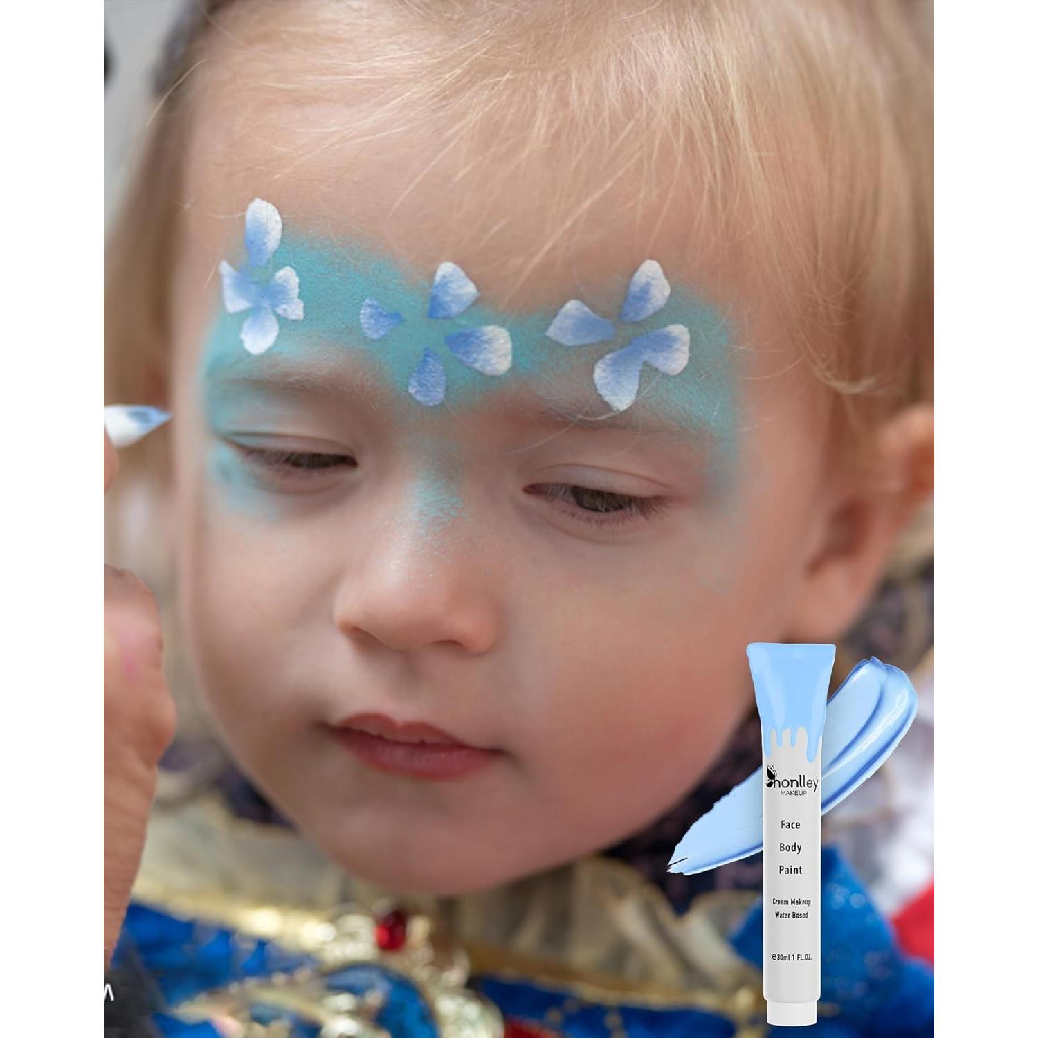 Pintura Facial Azul Claro Honlley 12.19cm Hipoalergénica