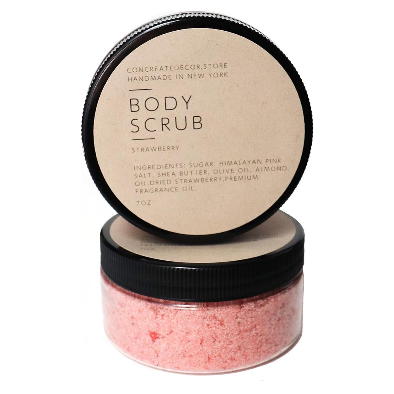 Exfoliante Corporal de Fresa Hecho a Mano 198g