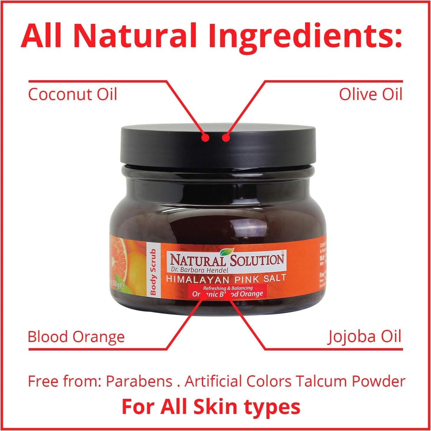 Exfoliante Corporal Natural Solution 348.7g Sal Rosa Naranja Sanguina