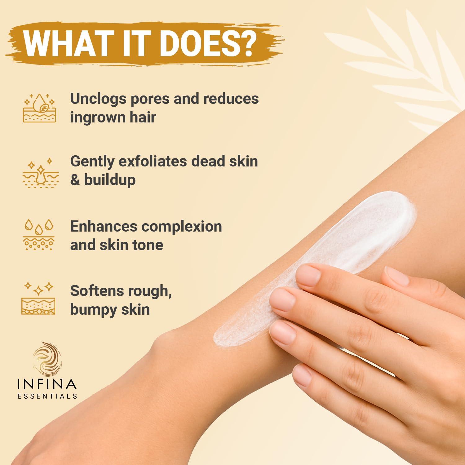 Exfoliante Corporal Hidratante INFINA ESSENTIALS 283.5 g - Kiwi y Salvado de Arroz