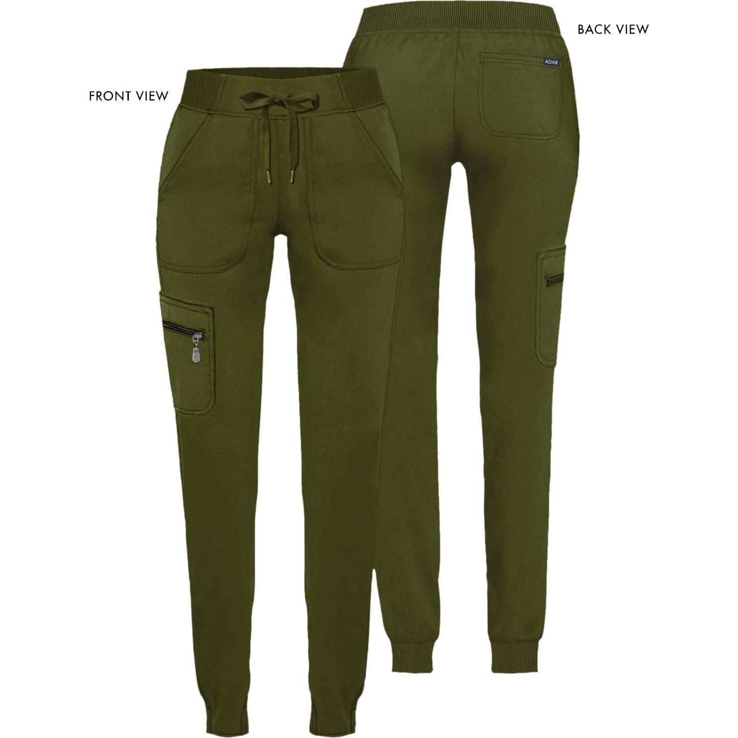 Pantalones Scrubs Yoga Jogger Adar Pro Mujeres Oliva Mediano