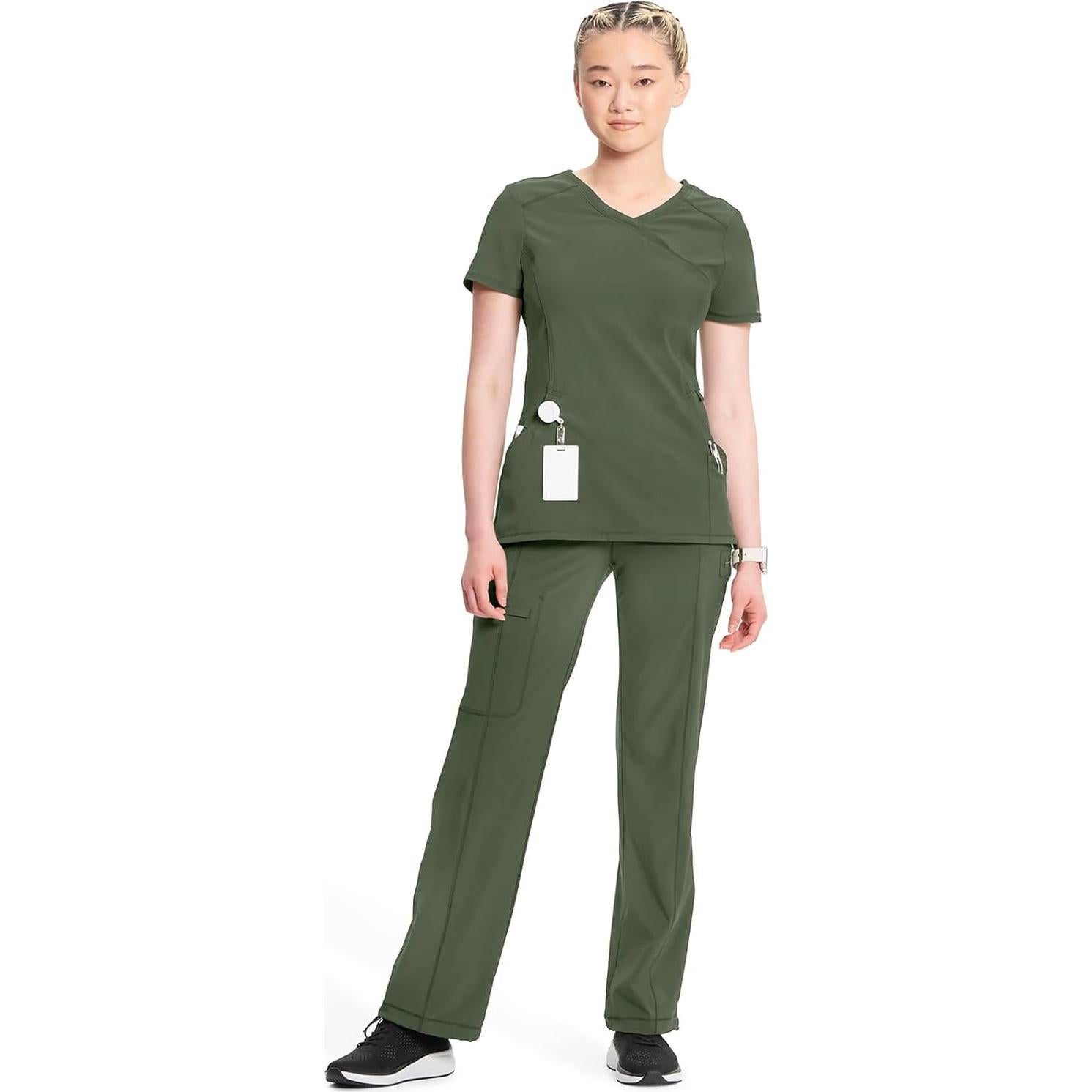 Top de Scrubs para Mujeres Cherokee Infinity 2625A Oliva XL