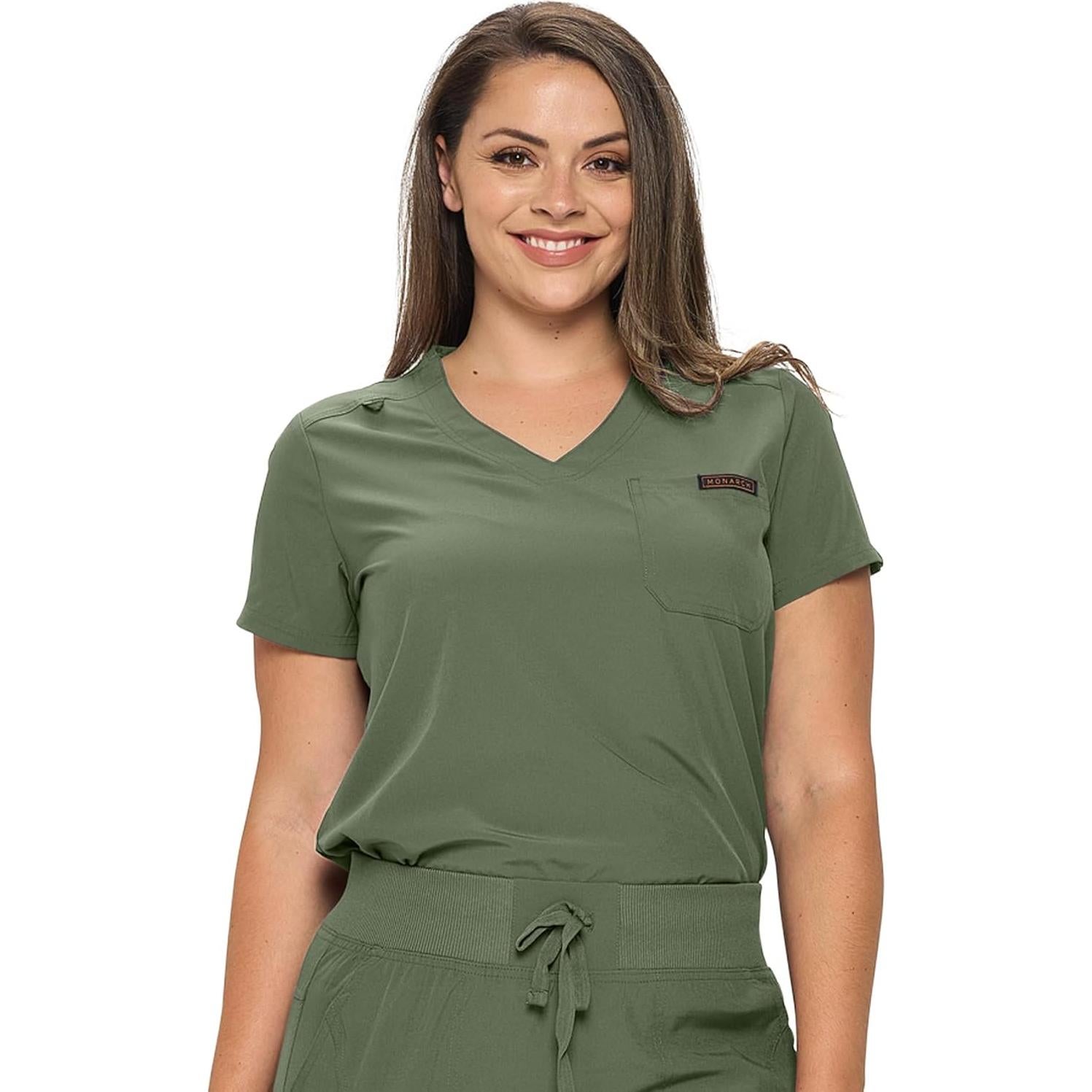 Blusa de Scrubs para Mujeres Monarch Uniforms Verde Oliva