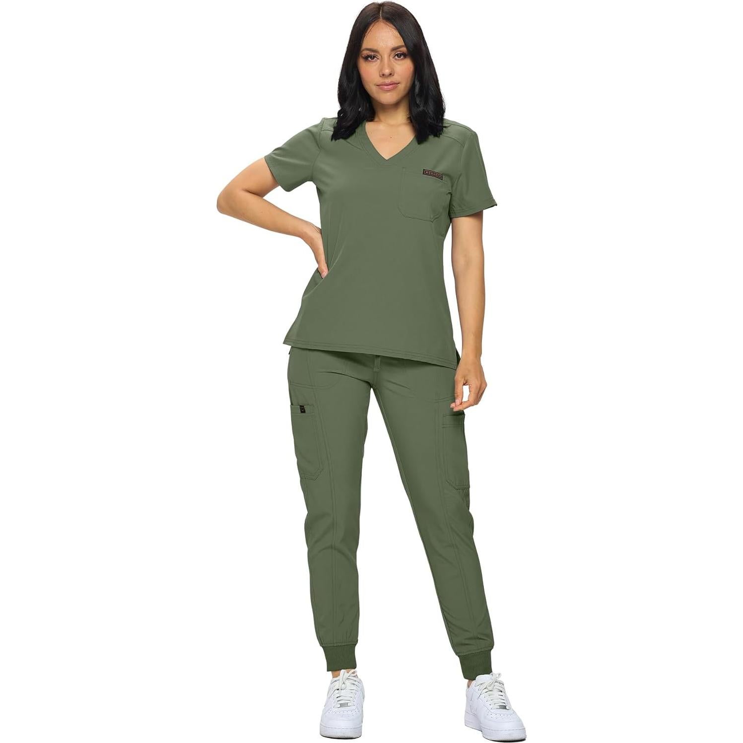 Blusa de Scrubs para Mujeres Monarch Uniforms Verde Oliva