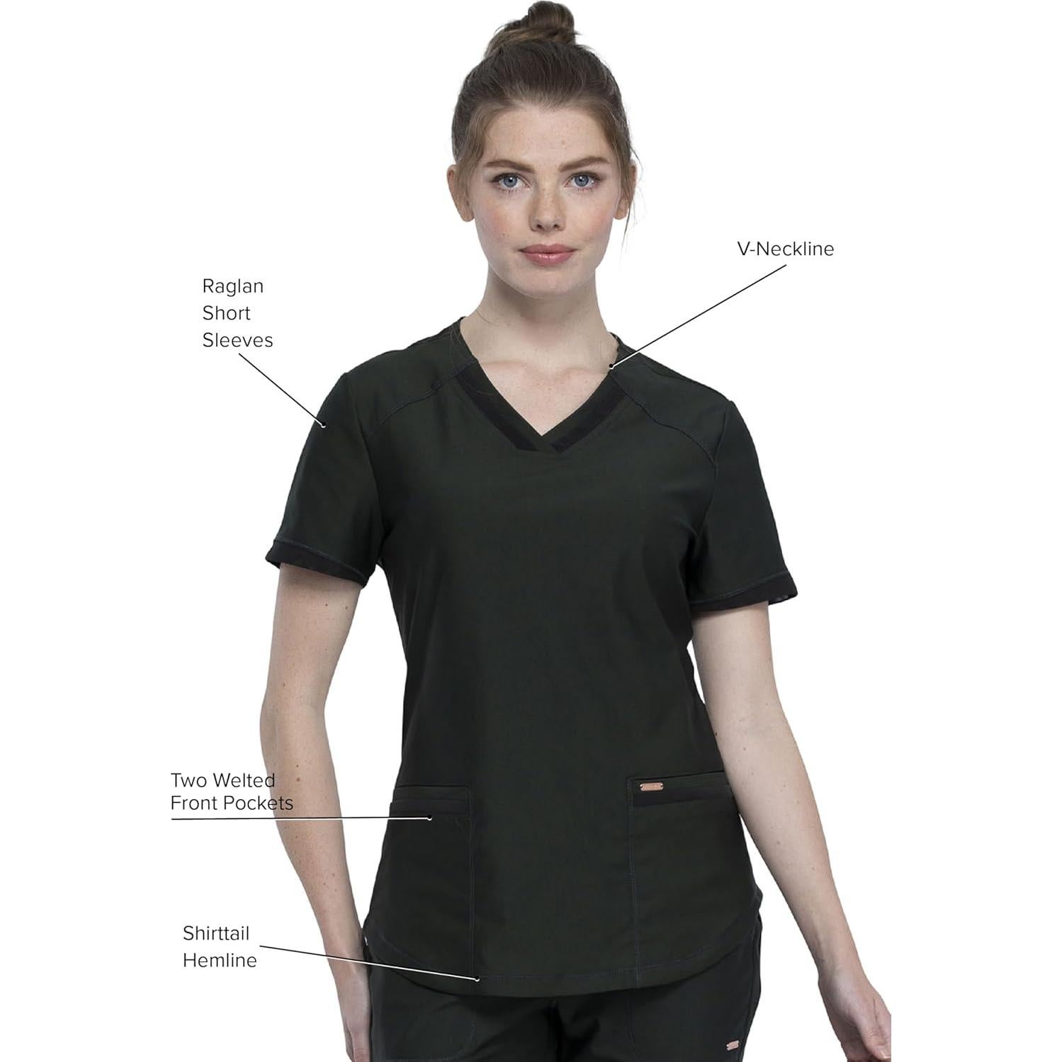 Top de Scrub de Cuello en V Cherokee CK840 para Mujeres - 66 cm