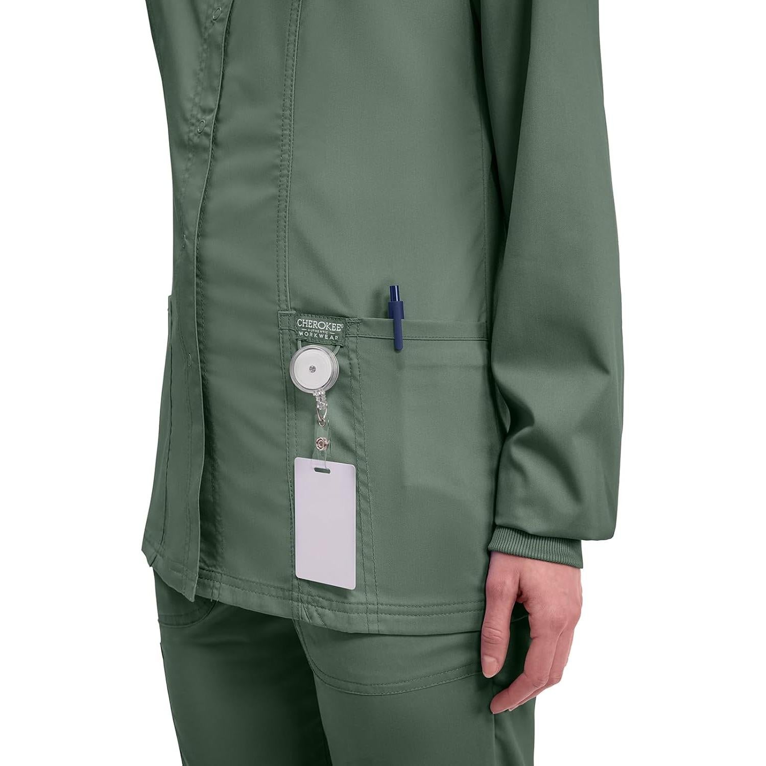 Chaqueta de Scrubs para Mujeres Cherokee WW310 Oliva X-Pequeño