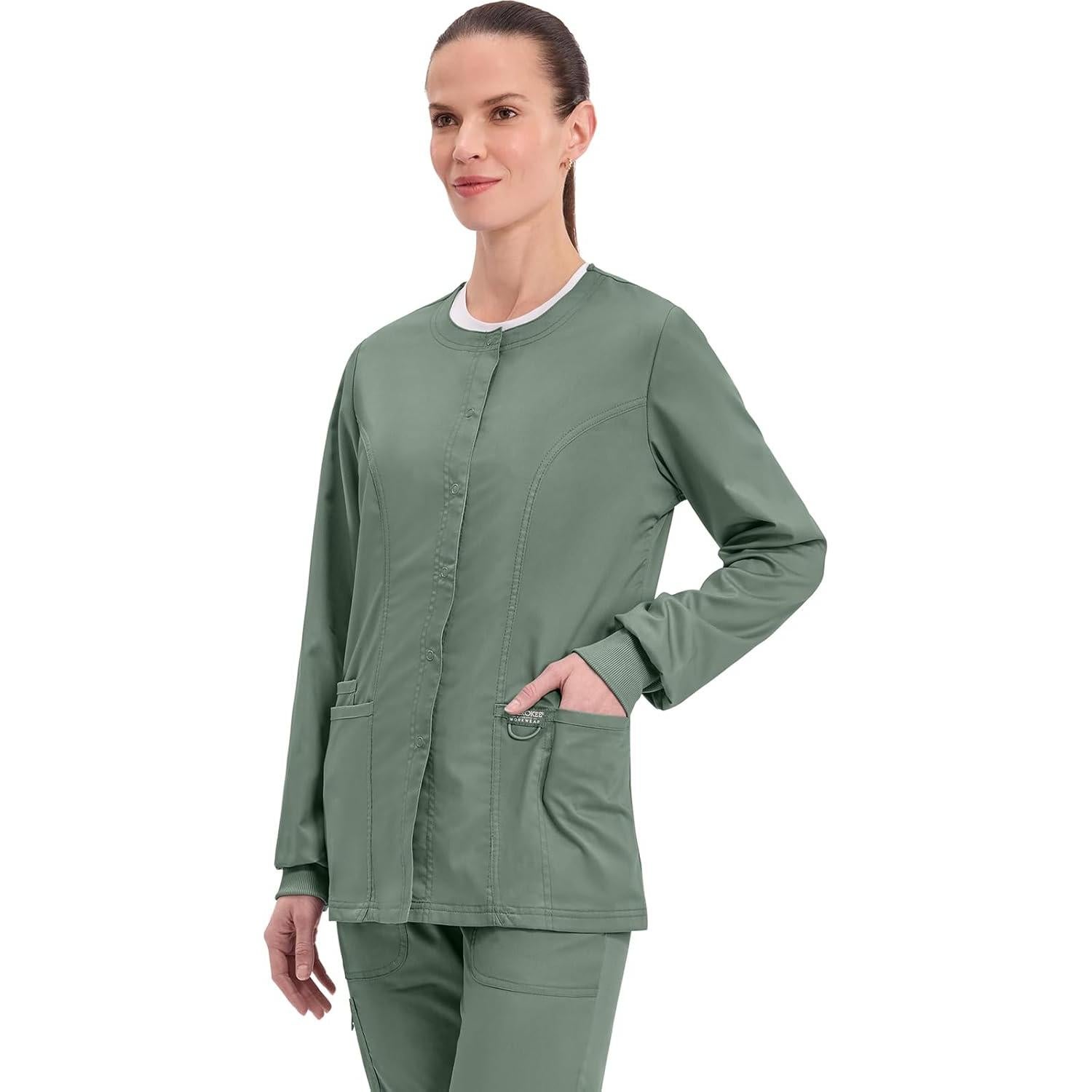Chaqueta de Scrubs para Mujeres Cherokee WW310 Oliva X-Pequeño