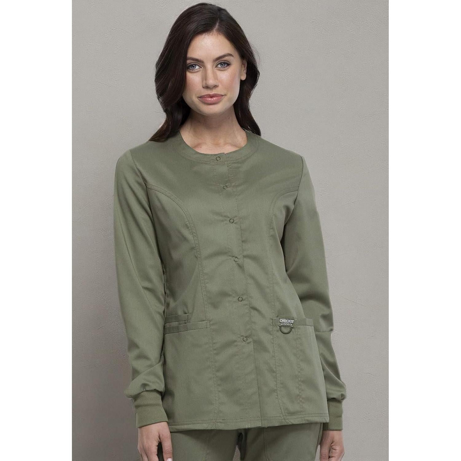 Chaqueta de Scrubs para Mujeres Cherokee WW310 Oliva X-Pequeño
