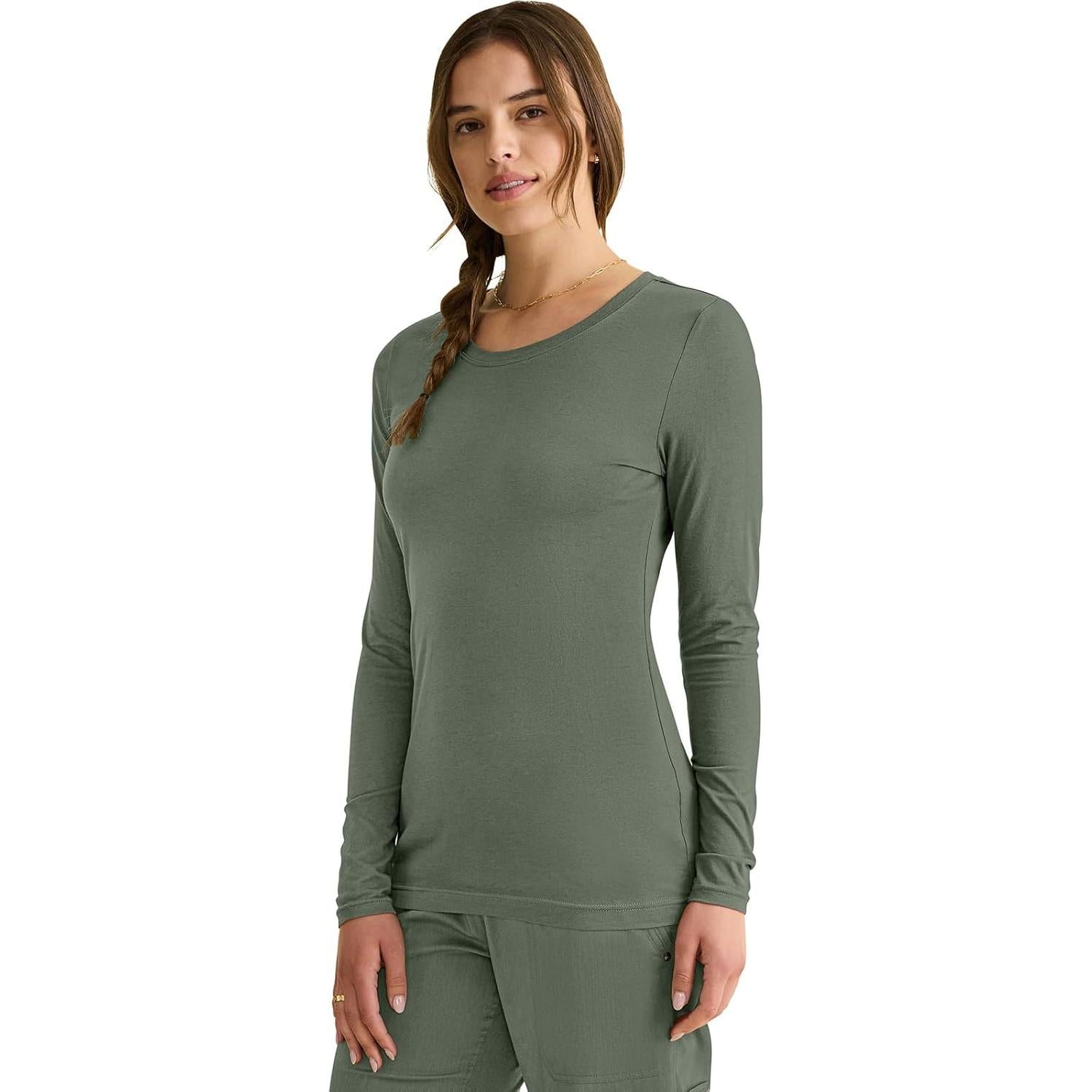 Camiseta de Scrub de Manga Larga Healing Hands 5047 Oliva