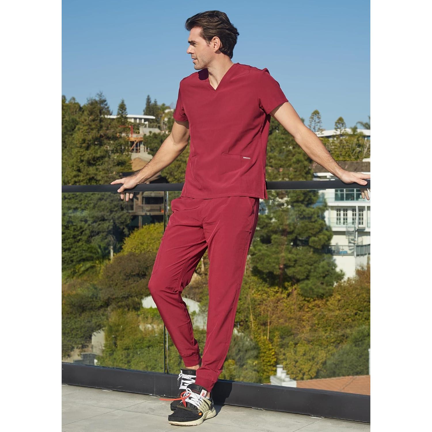 Conjunto de Scrubs Jogger Unisex Dagacci 4 Vías Negro 2X-Pequeño