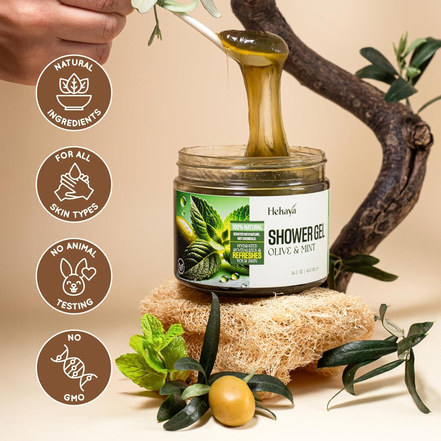 Gel de Ducha Hidratante Hekaya con Aceite de Oliva y Menta 396 g