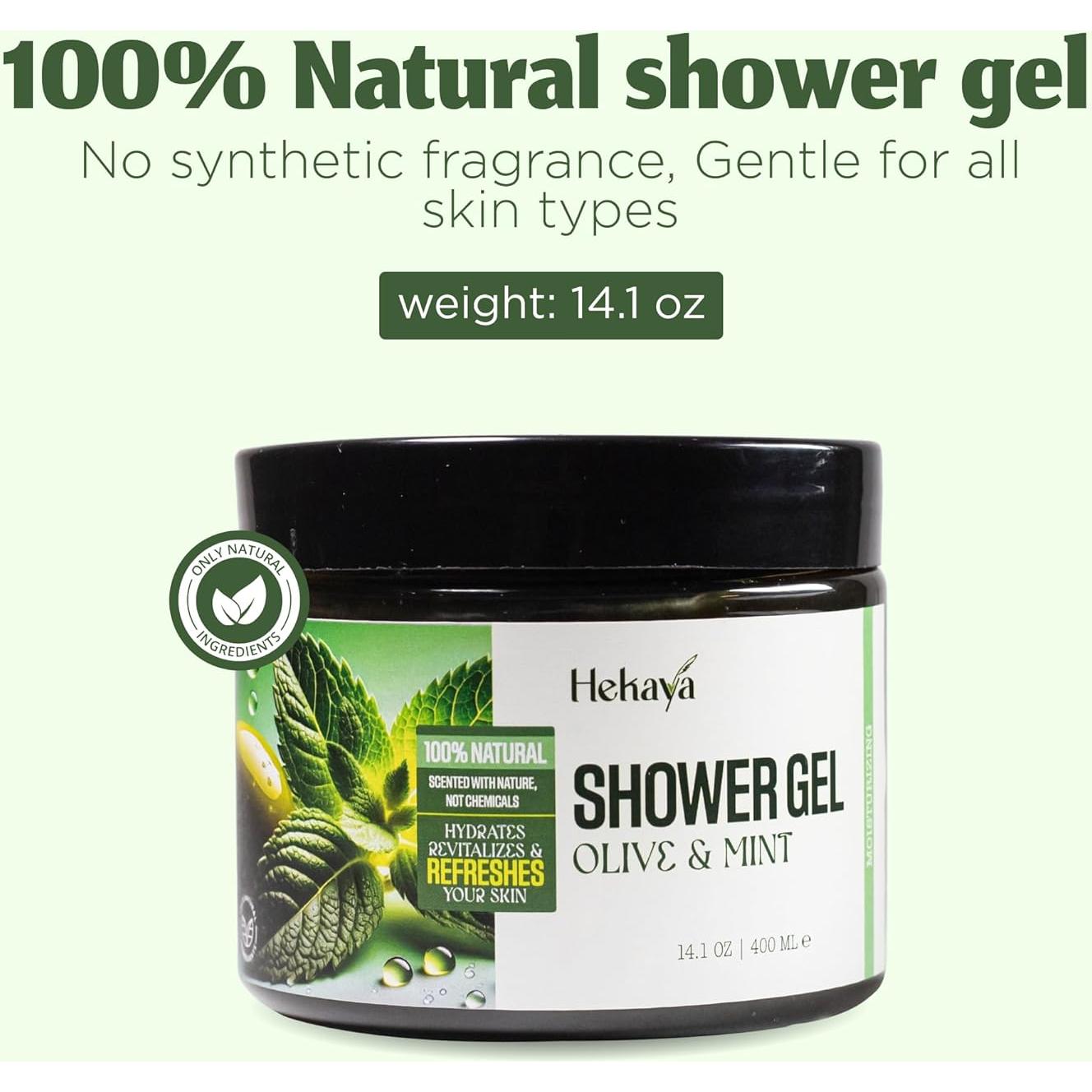 Gel de Ducha Hidratante Hekaya con Aceite de Oliva y Menta 396 g