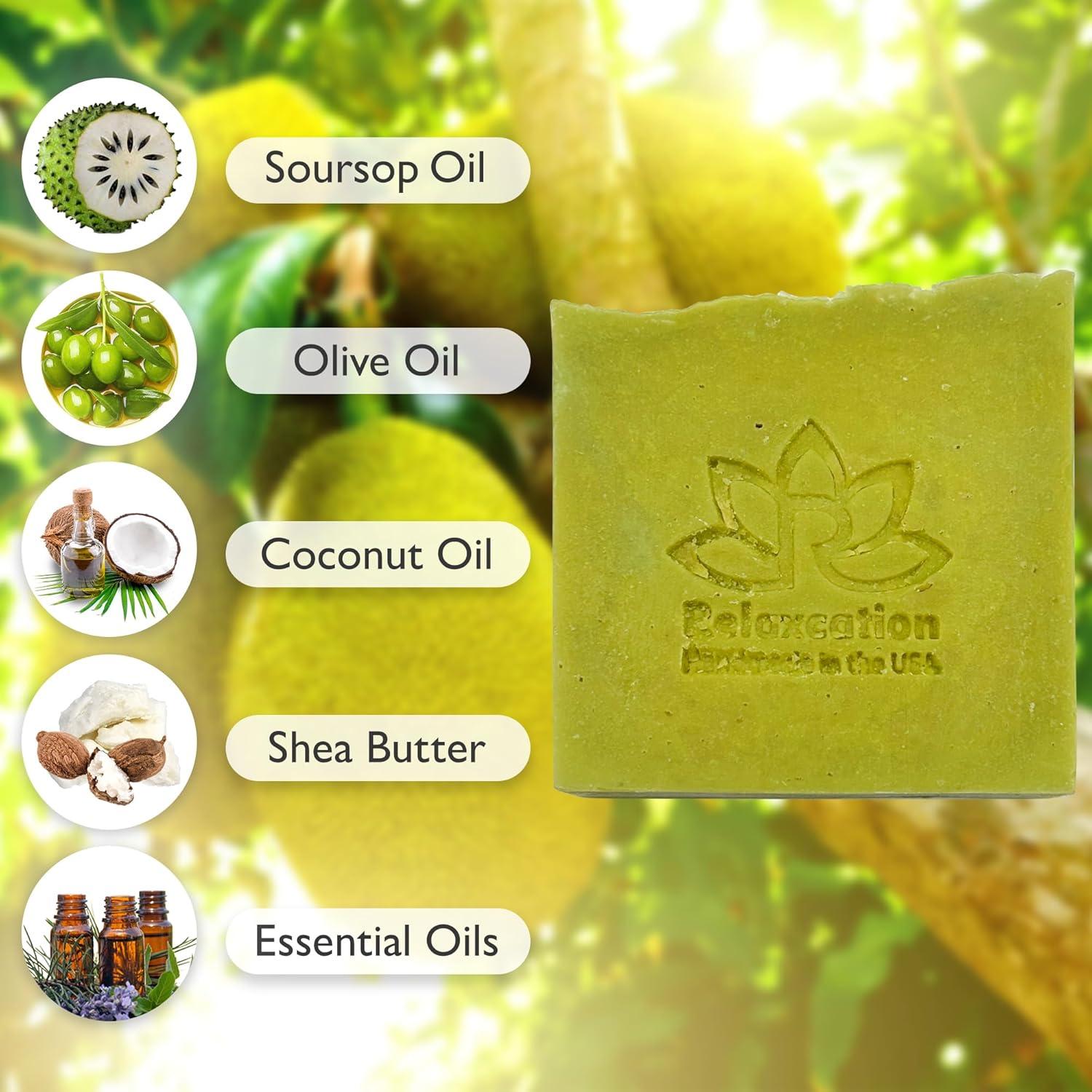 Jabón Natural de Soursop Relaxcation 113g Hidratante Vegano