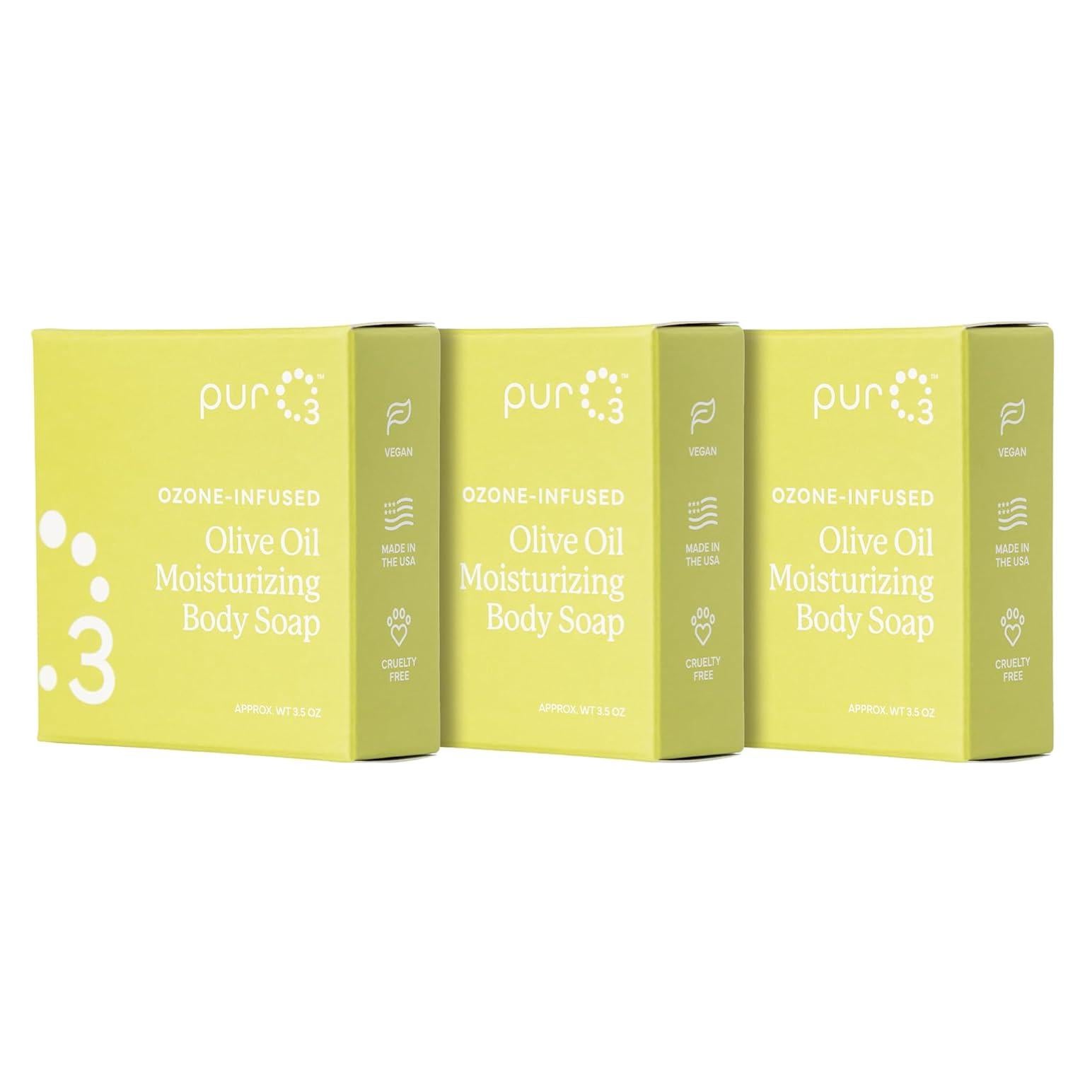 Jabón Orgánico de Aceite de Oliva Ozonizado PurO3 - 3 Barras 99g